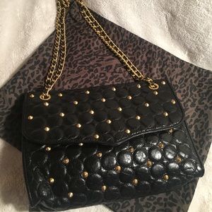 Rebecca Minkoff Shoulder Bag - Black with golf studs